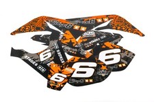 Kit Autocollant Décoration STAGE6 Orange/Noir Yamaha Dt 50 MBK X-limit 50 Cc