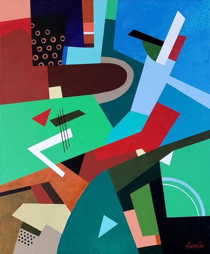 Tableau abstrait couleurs art - abstrait,