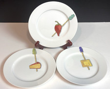 Crate & Barrel Nancy Green Canape Appetizer Plates (3) Replacement 6 1/2” Plates