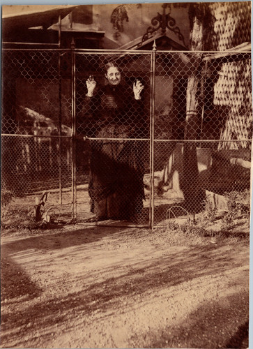 England woman behind fence - england,,