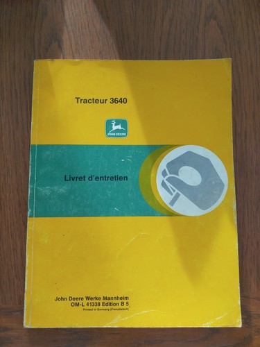 Livret entretien john deere - livret,