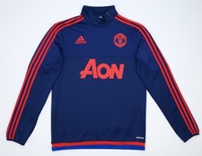 MANCHESTER UNITED FC 2015-16 DRILL TOP 1/4 - HAUT  SWEAT TRAINING ADIDAS VINTAGE