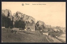Old postcard Namur, Rochers des Grands Malades 