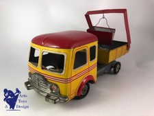 ANTIQUE TOY CR TRUCK TOLE SIMCA CARGO DUMP TRUCK FRICTION C.1950 L 37CM