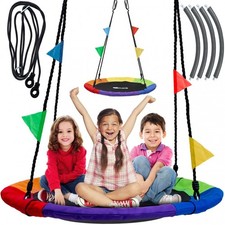 MalTrack Balançoire nid XXL multi-enfants de jardin jusqu'à 150kg Ø100 cm