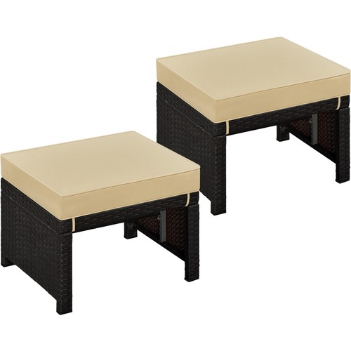 Wicker ottomans set 2 - set, of