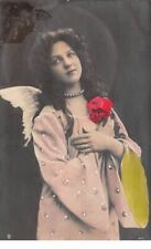 Angel - No. 76563 - Young woman wearing angel wings, and a red rose