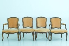 Old Salon Louis XV Armchair Cabriolet Chair 18th x 4 Jean Baptiste Gourdin 