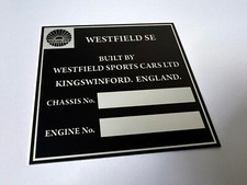 Plaque constructeur WESTFIELD