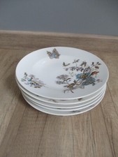 5 Grand Prix Axe Jullien Vierzon Thousand Flowers Butterflies"" Hollow Plates