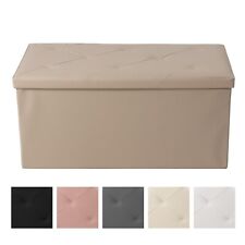 Pouf Rectangulaire Stockage Cuir Éco 76x38Cm Pliant Différentes Couleurs GIOSAL