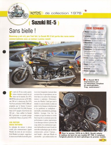 Fiche moto suzuki - moto, re-5