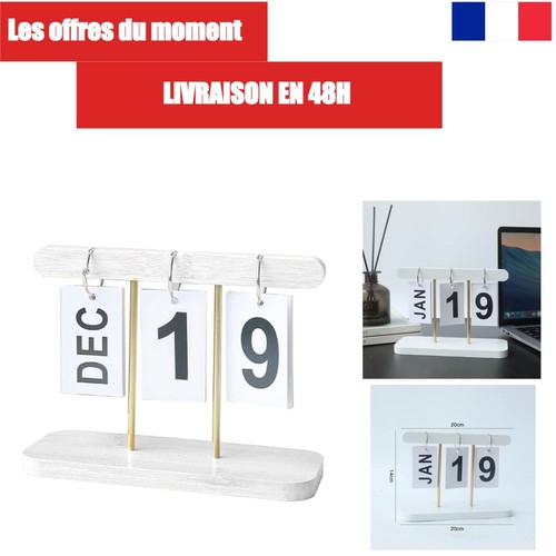 Calendrier bureau bois - en,
