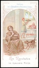 santino-holy card AIGUEBELLE-the parables. LAZARUS AND THE RICH EPULONE