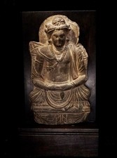 SHALE CARVED BUDDHA STATUE - GANDHARA - 100/300 AD - SHIST BUDDHA