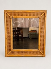 Miroir vintage rotin bambou