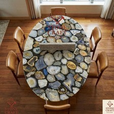 Table Ronde Ovale En Agate /