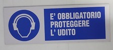 MANDATORY 35x12.5cm (13446 20C-2-A-1) Aluminous Sign MANDATORY HEARING PROTECTION