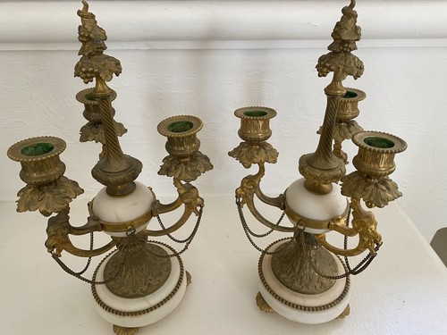 Paire chandeliers bronze - de,