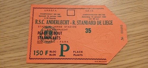 Ticket 1982 rsc - rsc, anderlecht