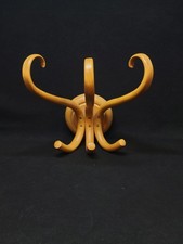 Vintage Parrot Curved Wooden Wall Hanger Coat Rack 