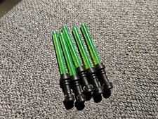 Lot of 5 LEGO Star Wars Dark Grey Handle Green Lightsabers - Real Lego