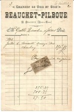 Bracieux (41) Invoice 1903.Beauchet-Pilboue.Wood and charcoal.