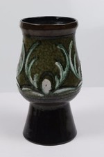 Vase céramique partie glaçage sableux Midcentury Pottery forme verre jacinthe environ 23 cm