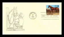 US COVER QUARTER HORSE FIRST DAY ISSUE ALEXANDER HANDCRAFTED