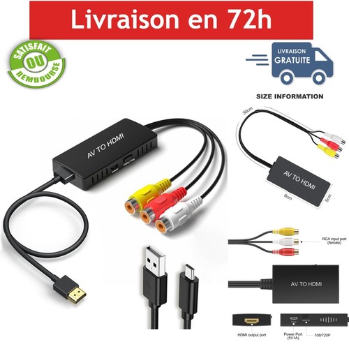 Convertisseur rca vers hdmi - convertisseur,