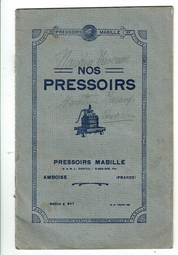 Pressoirs mabille choisir - pressoirs,
