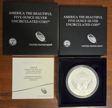 2015-P 5 oz .999 Silver ATB - Homestead NM Nebraska NE Burnished w/OGP & COA SN1