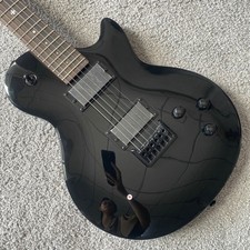 LAG Black Single Cut Electric Guitar, Mahogany Body, Neck, Rosewood Fingerboard