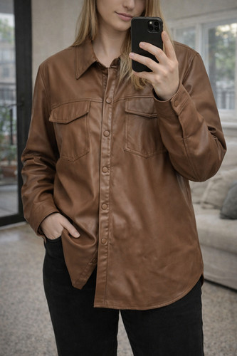 Veste cuir zara taille - taille, l