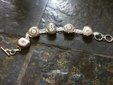 Bracelet argent 925 avec  pierre semi précieuse quartz solaire NEUF.