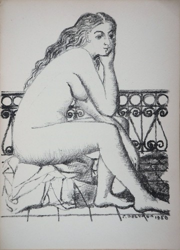 Paul delvaux nu - paul, pensif