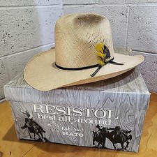 Resistol Self-Conforming Western Long Oval Cowboy Hat Size 7 1/4