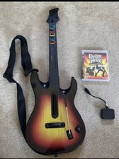 Guitar Hero PS3 Sunburst Wireless Controller W Dongle Strap & World Tour Game