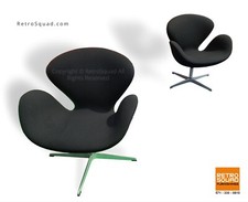 Pair Authentic Swan Chairs Arne Jacobsen Fritz Hansen Danish Modern Mid Century