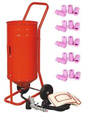 SABLEUSE AÉROGOMMEUSE MOBILE SUR ROULETTES 56,70L 90lb 41L + 20 Buses