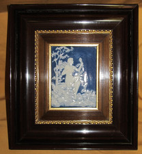 Marcel Chaufriasse painting plate porcelain dough on dough relief blue white No. 2