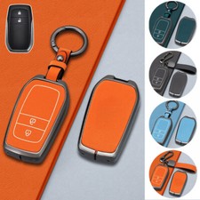Alloy Leather Car Key Case Cover For Toyota Innova Prado Camry Highlander RAV4