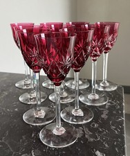 10 Verres  En Cristal Taillé