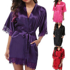 Lace Lingerie Dressing Bath Robe Sexy Ready Night Gown Bride Silk Wedding Stock