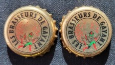 2 old beer capsules LES BRASSEURS de GAYANT France 