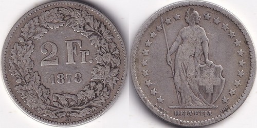 Francs 1878 suisse - francs, b