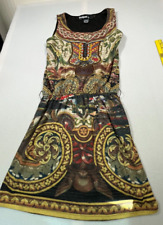 Desigual Blouson Dress Gold Scroll Medallion Egyptian Embroidered Women's  M