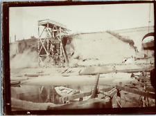 Panama, Shipyard, Scaffolding, Panama Canal Vintage Albumen Print Shooting