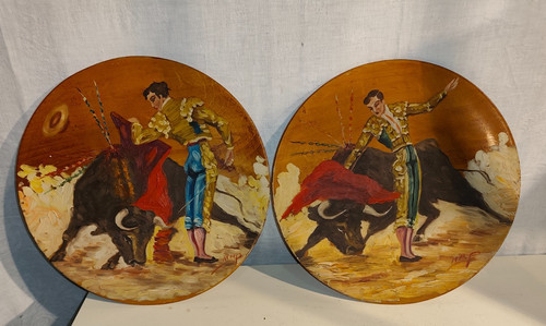 Anciennes assiettes bois - 2,