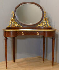 Rognon Shape Toilet Table Hairdresser, Thuya Magnifier and Gold Bronze, Late 19th